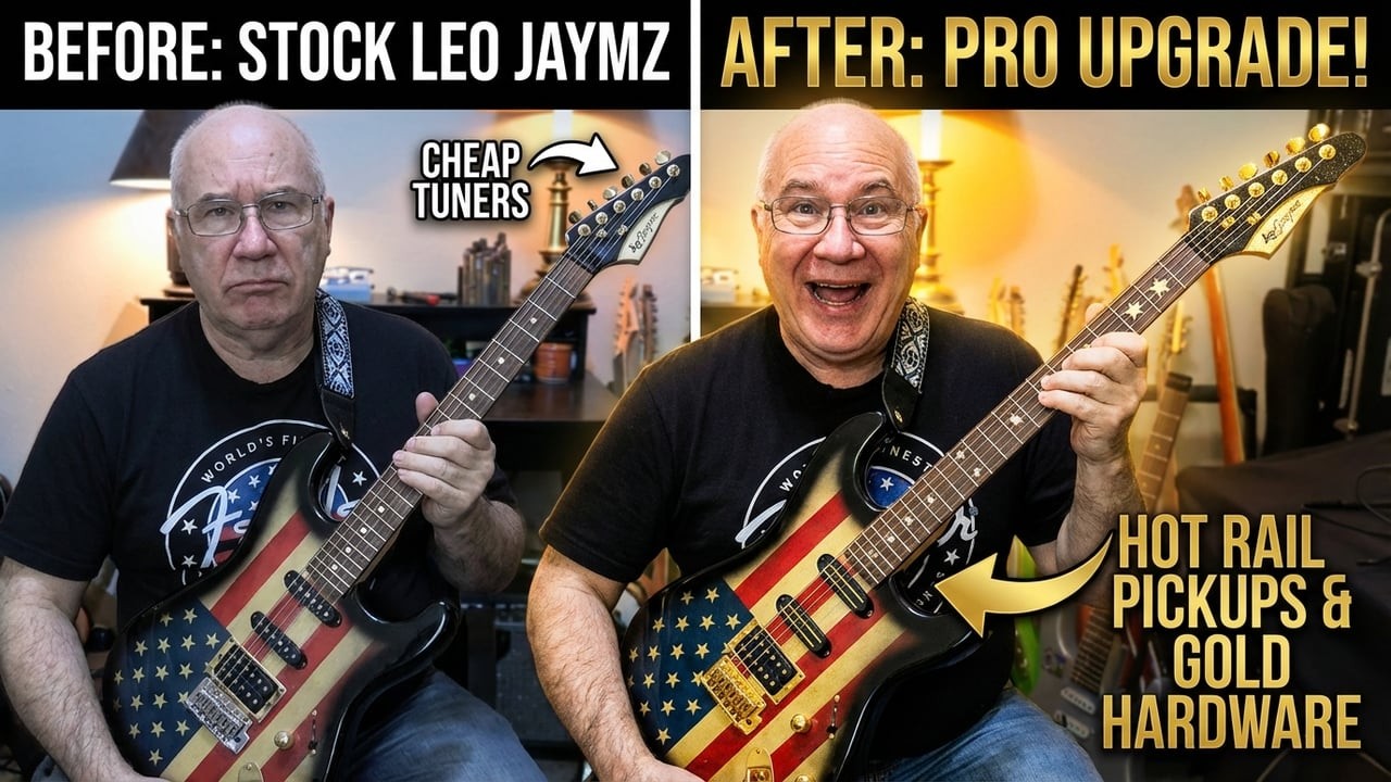 This Leo Jaymz Stratocaster Guitar has been totally transformed into a Rock Machine!