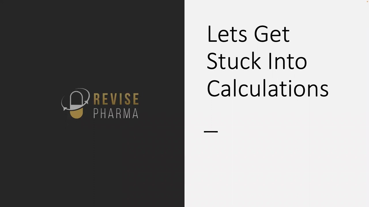 RevisePharma webinar - Pharmaceutical Calculations & Exam Tips