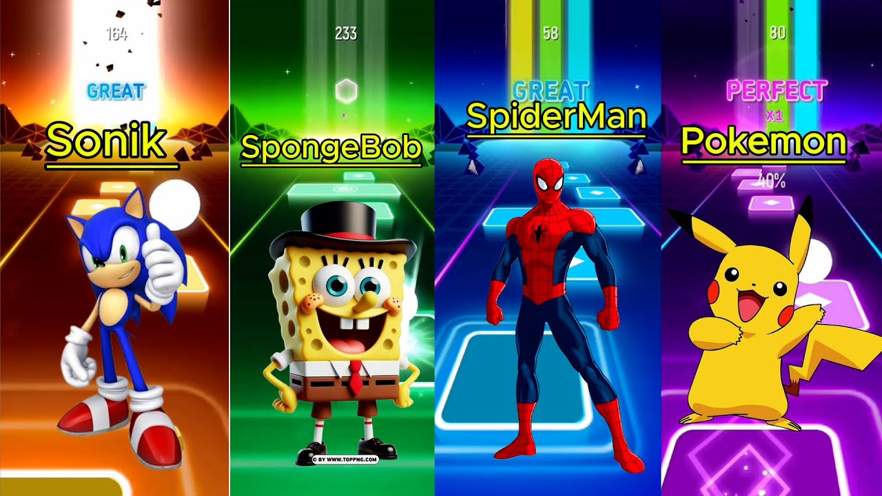 TilesHopVibes  - Sonik & SpongeBob & SpiderMan & Pokemon - Coffine Dance (cover)
