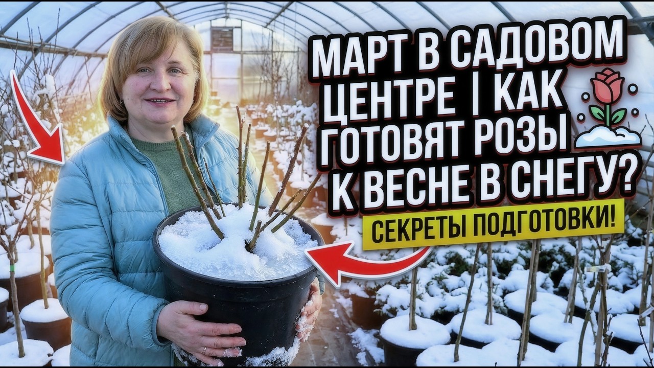 МАРТ В САДОВОМ ЦЕНТРЕ | Как готовят розы к весне в снегу?