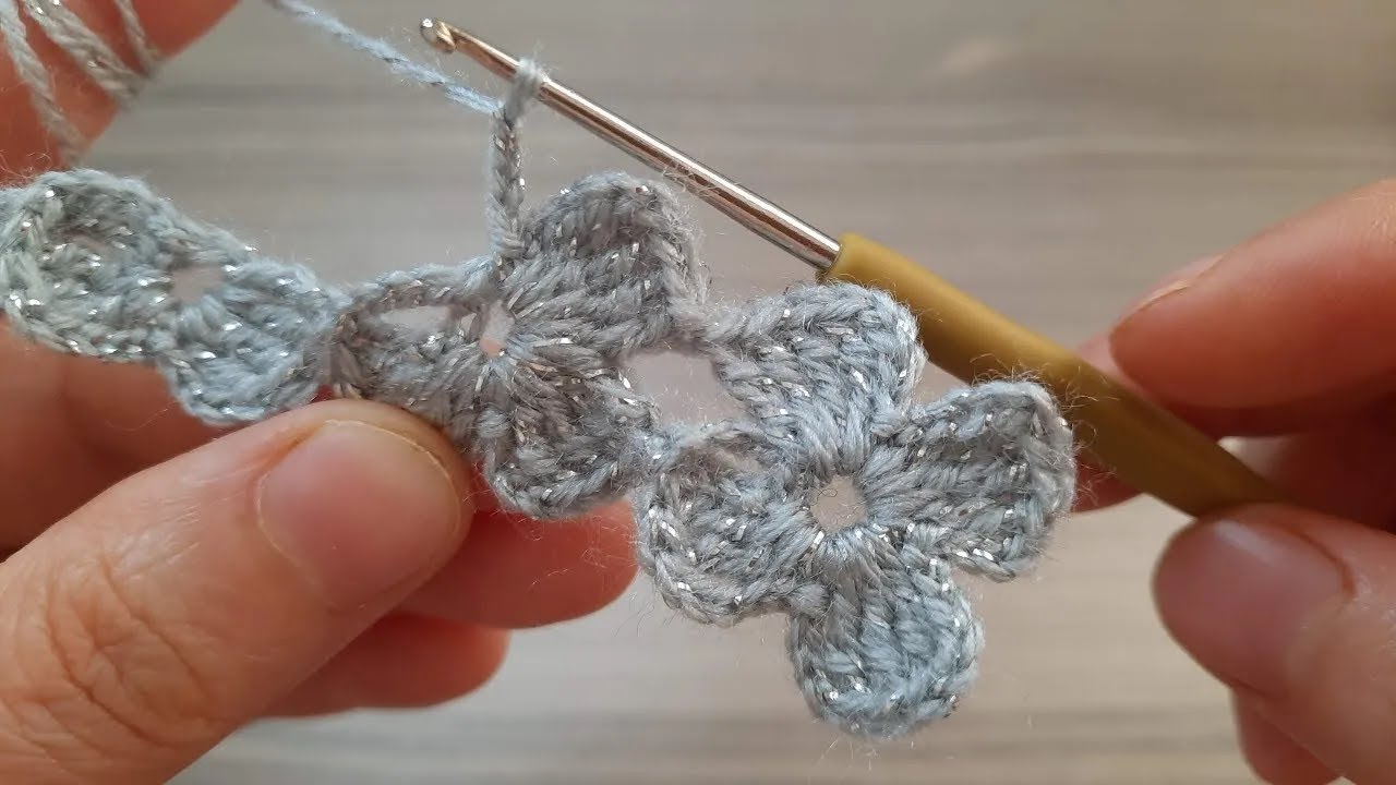Gorgeous Silver Yarn Crochet Flower Tutorial | Easy & Glamorous DIY 🌸✨