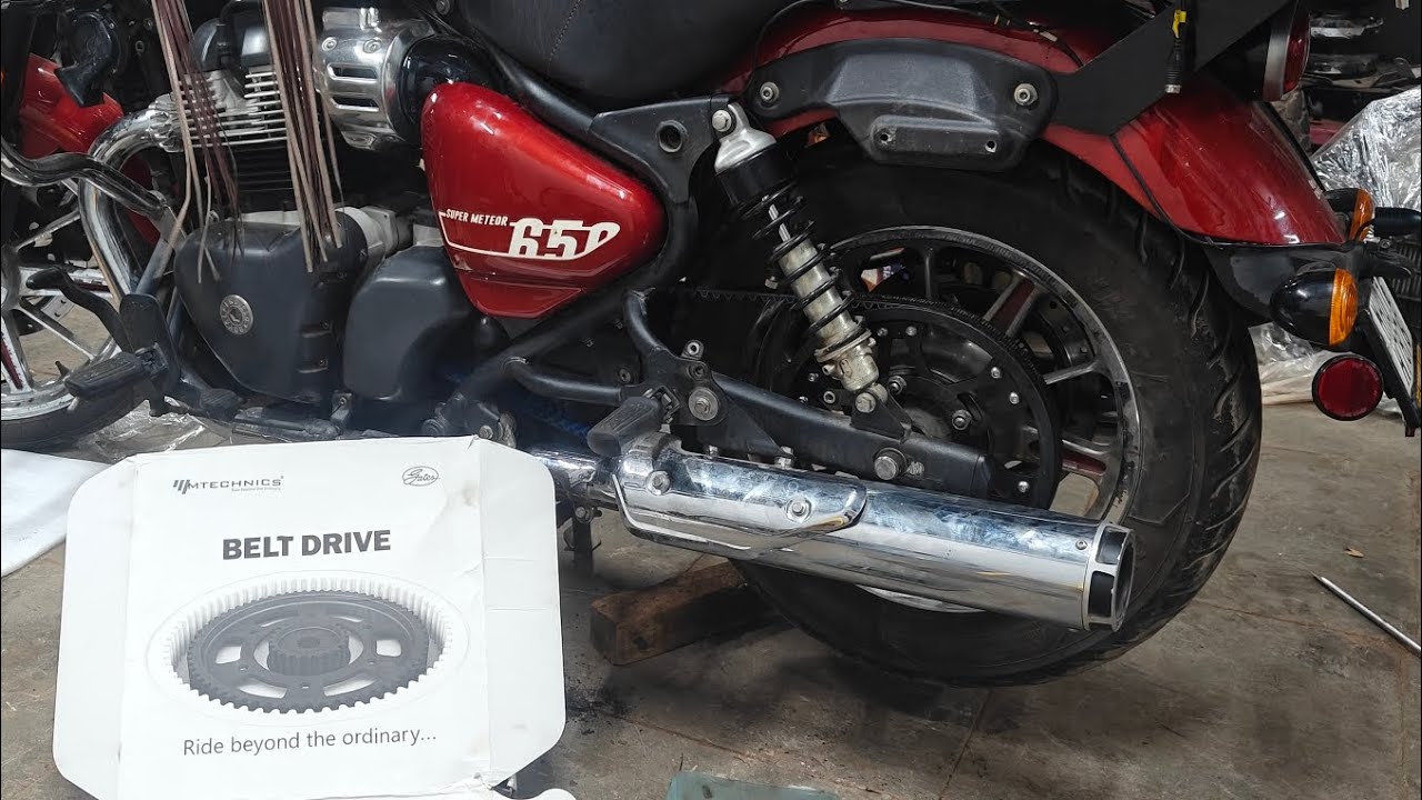 Very first belt driven supper metteor 650 installation and explanation by #HDTcustoms