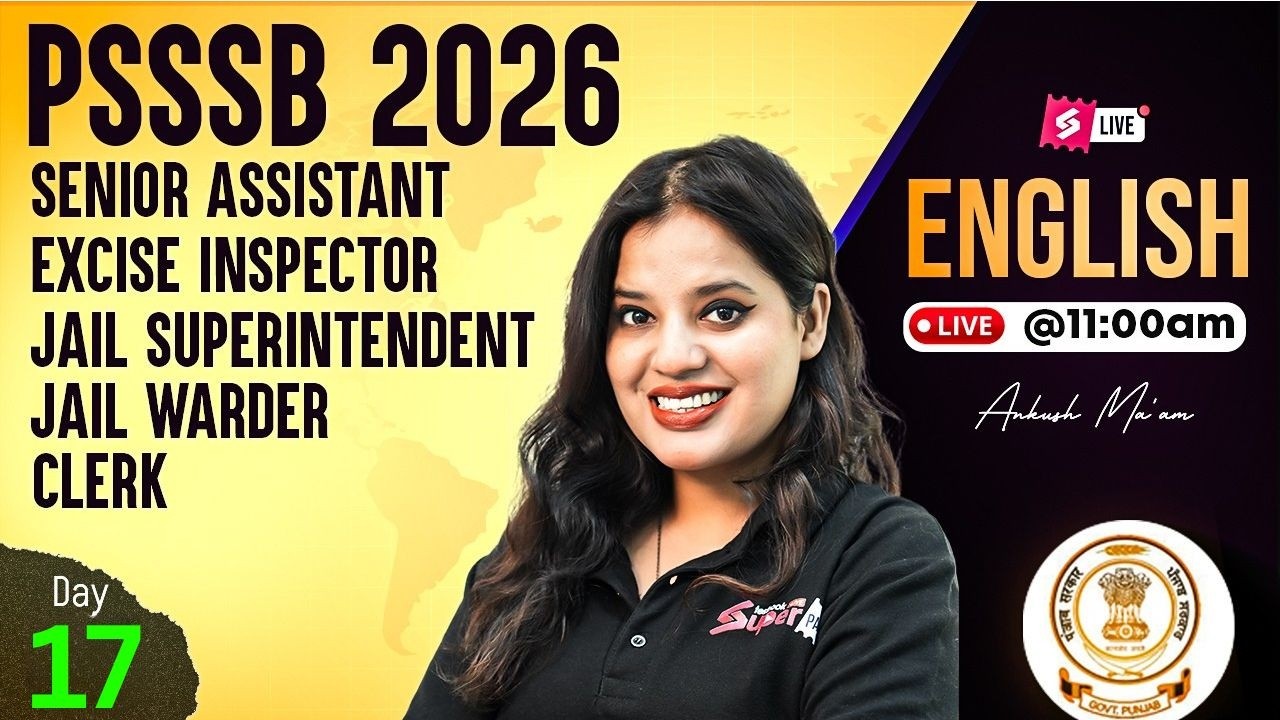PSSSB Excise Inspector Preparation, Clerk, Jail Warder 2026 | English Class | Most Important Ques.