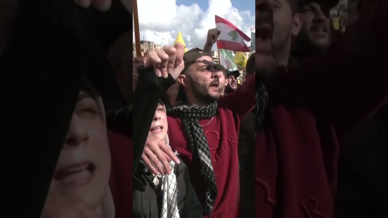 Rockets Launched Over Lebanon While Hezbollah Supporters Rally Against Peace Talks w/ Israel #shorts