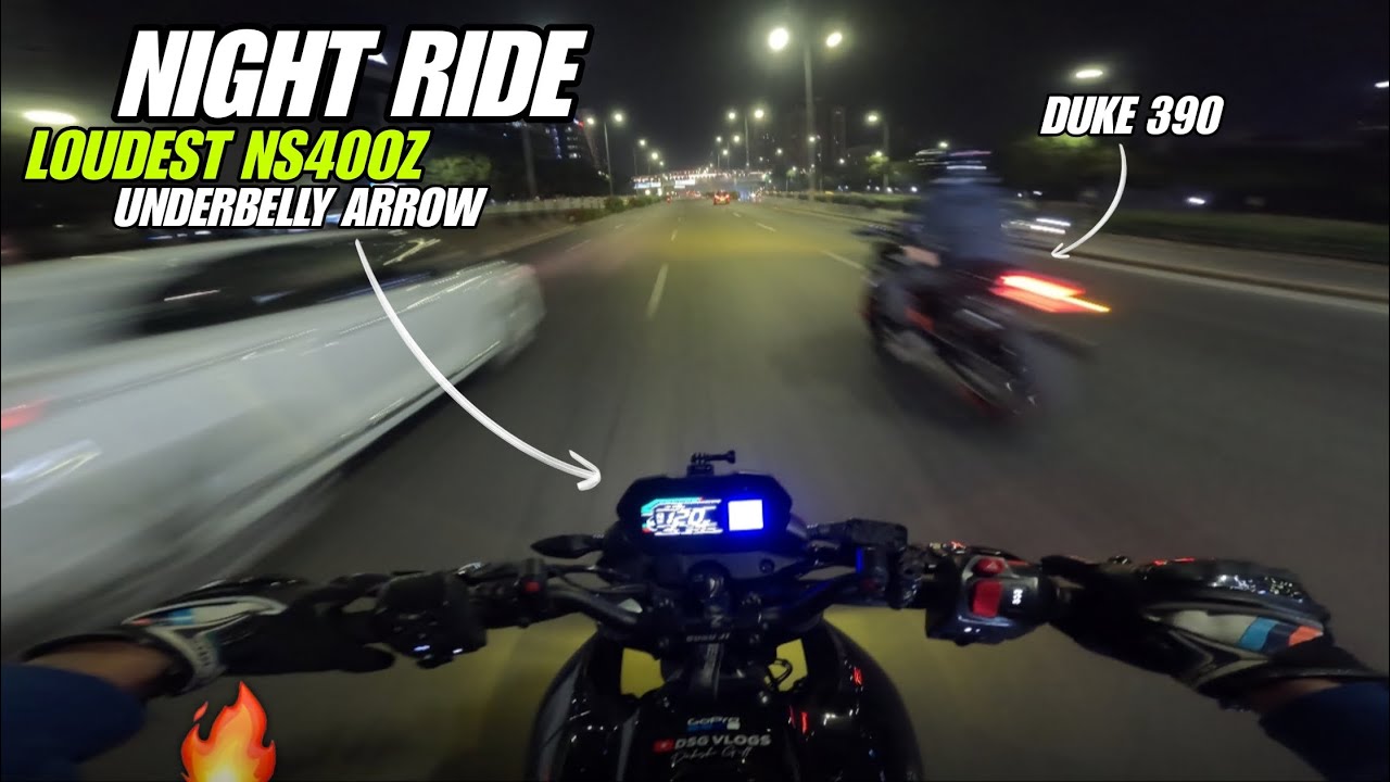 Ночная поездка на NS400Z с выхлопной системой Arrow под днищем 🔥 | ​@DSGVLOGS007