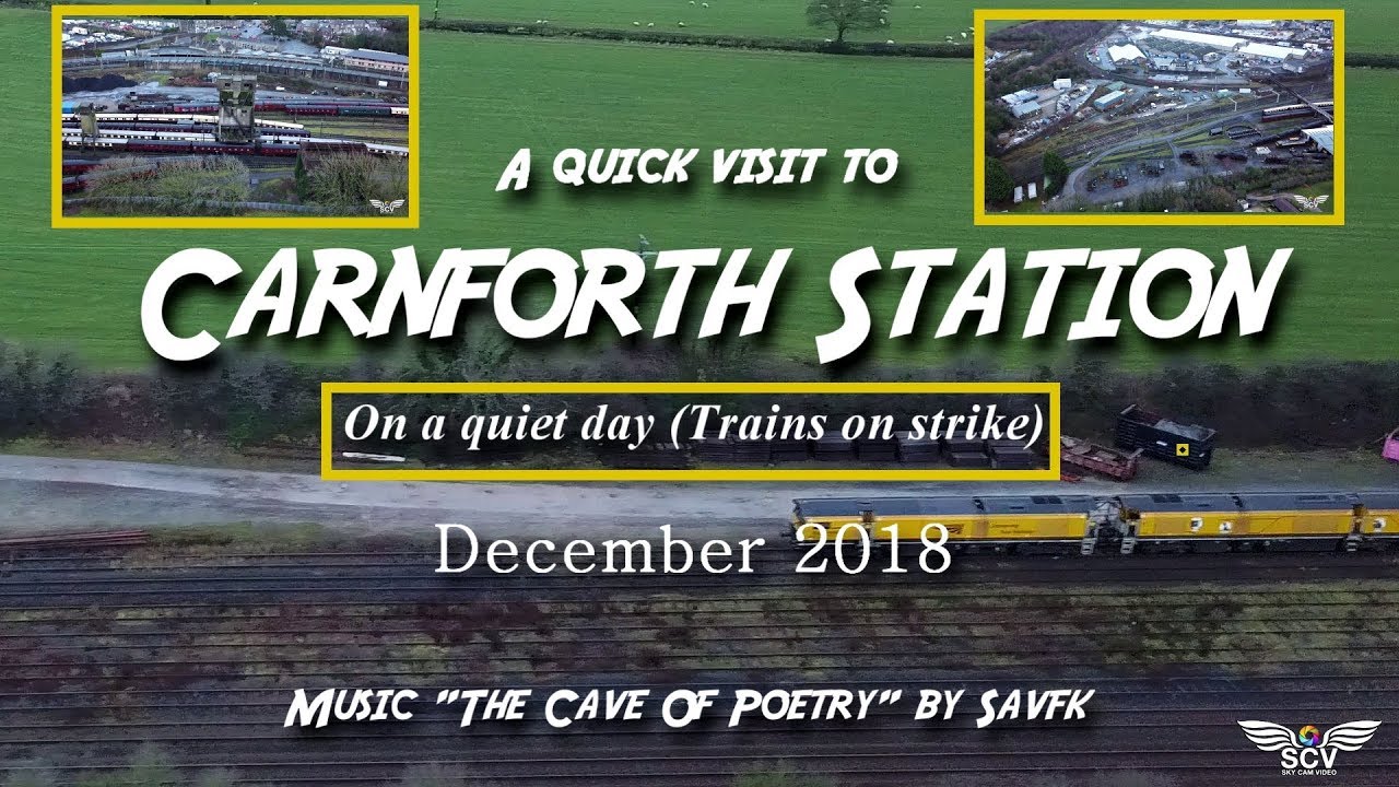 🚂 Aerial views over Carnforth station 🚂 ....Trains on strike...