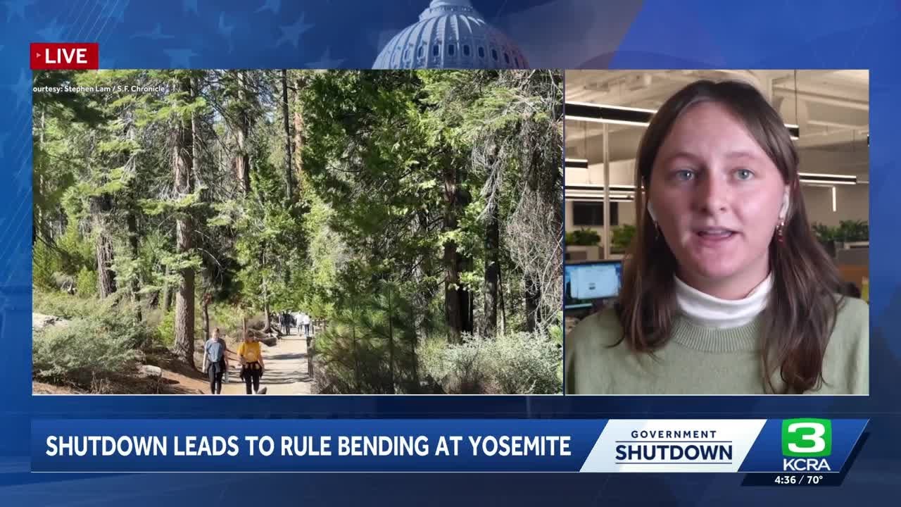 Yosemite visitors bend rules during government shutdown