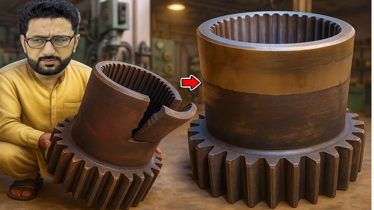 Severely Cracked Gear Repaired by Expert Mechanics | Full Workshop Process
