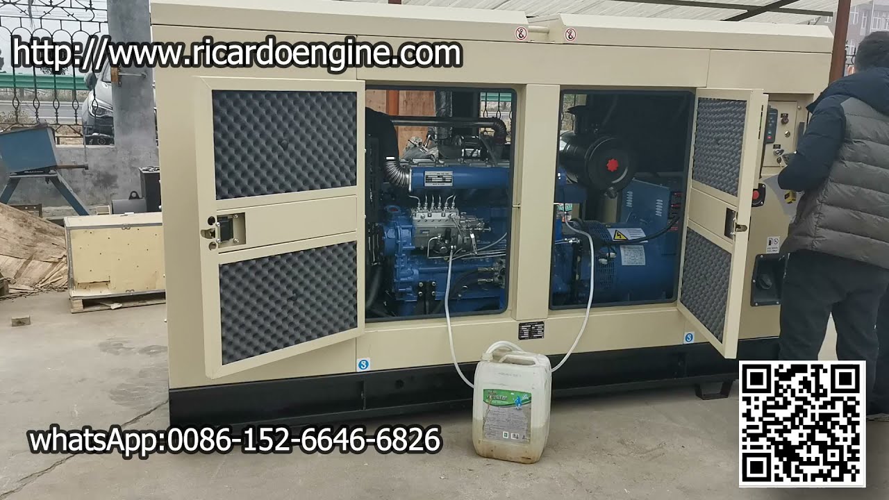 ricardo 100kw silent soundproof low noise diesel generator test video