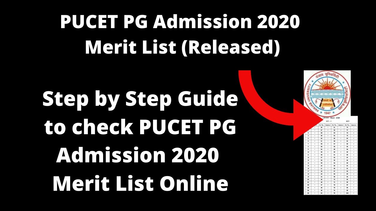 PU CET (PG) 2020 Merit List (Released)- How to check Panjab University CET(PG) Merit List Online now