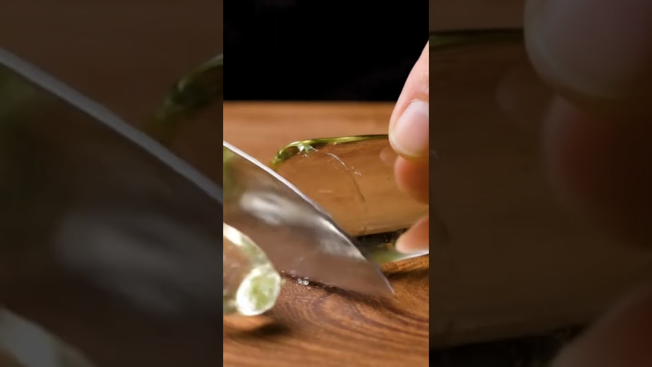 cutting glass banana 🍌 