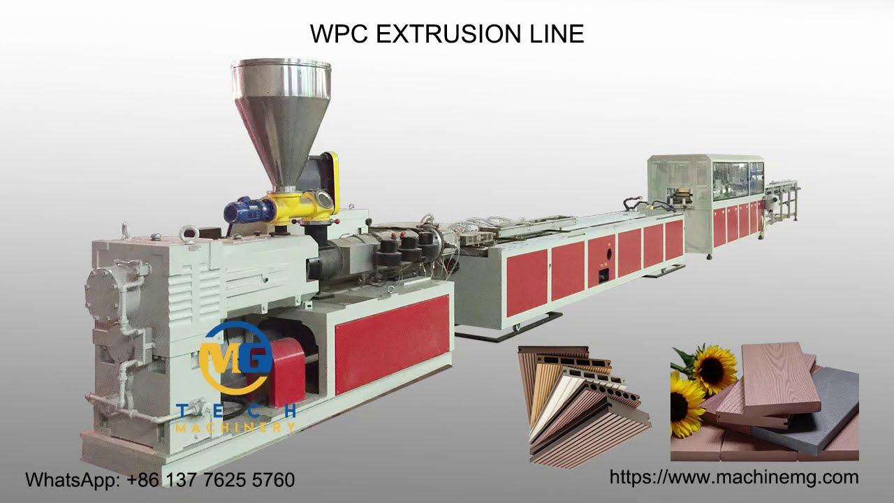 wpc profile extrusion line, wpc deck profile extrusion line with high quality and good service