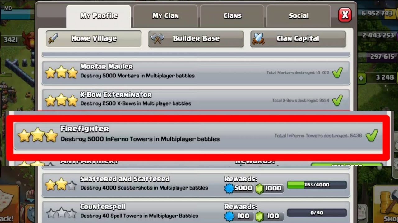 Destroy 5000 Inferno in multiplayer battles mission | Clash of clans missions |