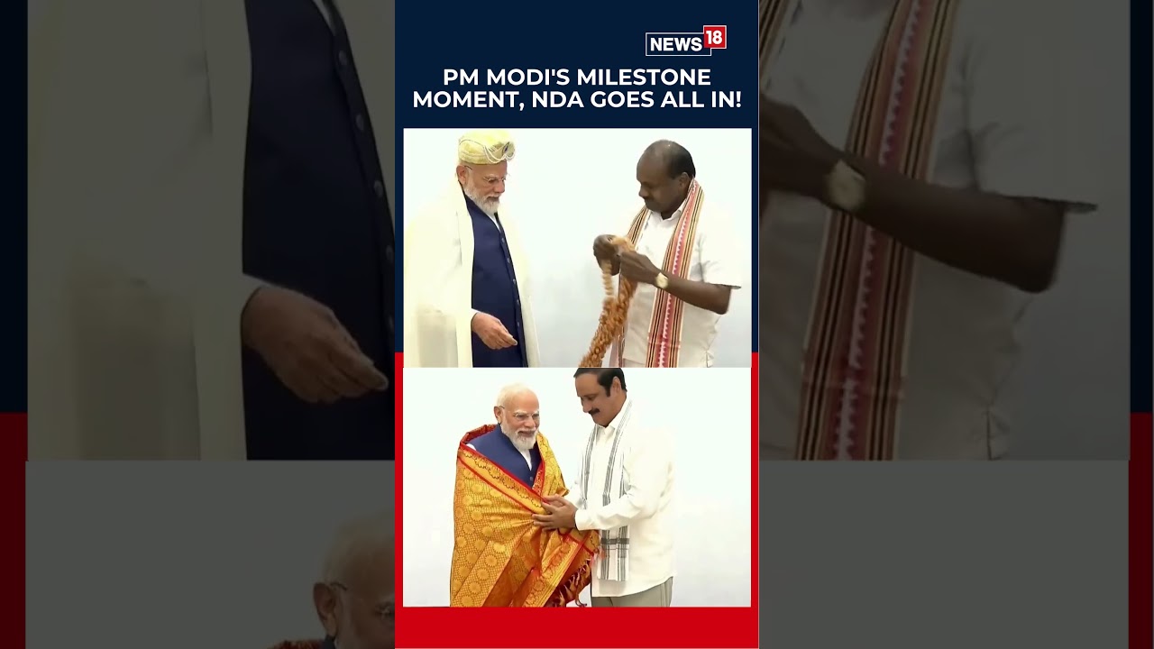 NDA Marks 12 Years of Modi Government With Grand Celebration, PM Modi Gets Warm Welcome | N18S