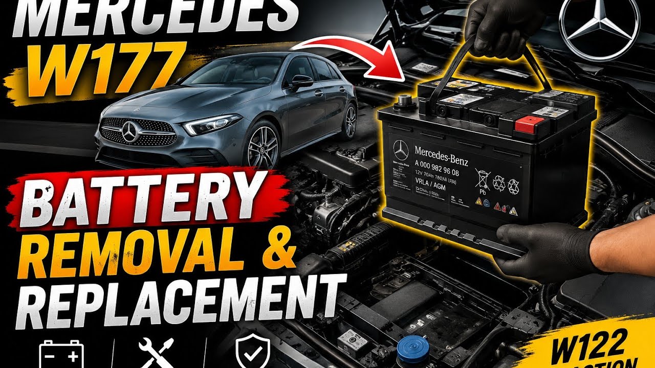 MERCEDES  W177 BATTERY REMOVAL & REPLACEMENT #mercedes #mercedesbenz #battery #replacement