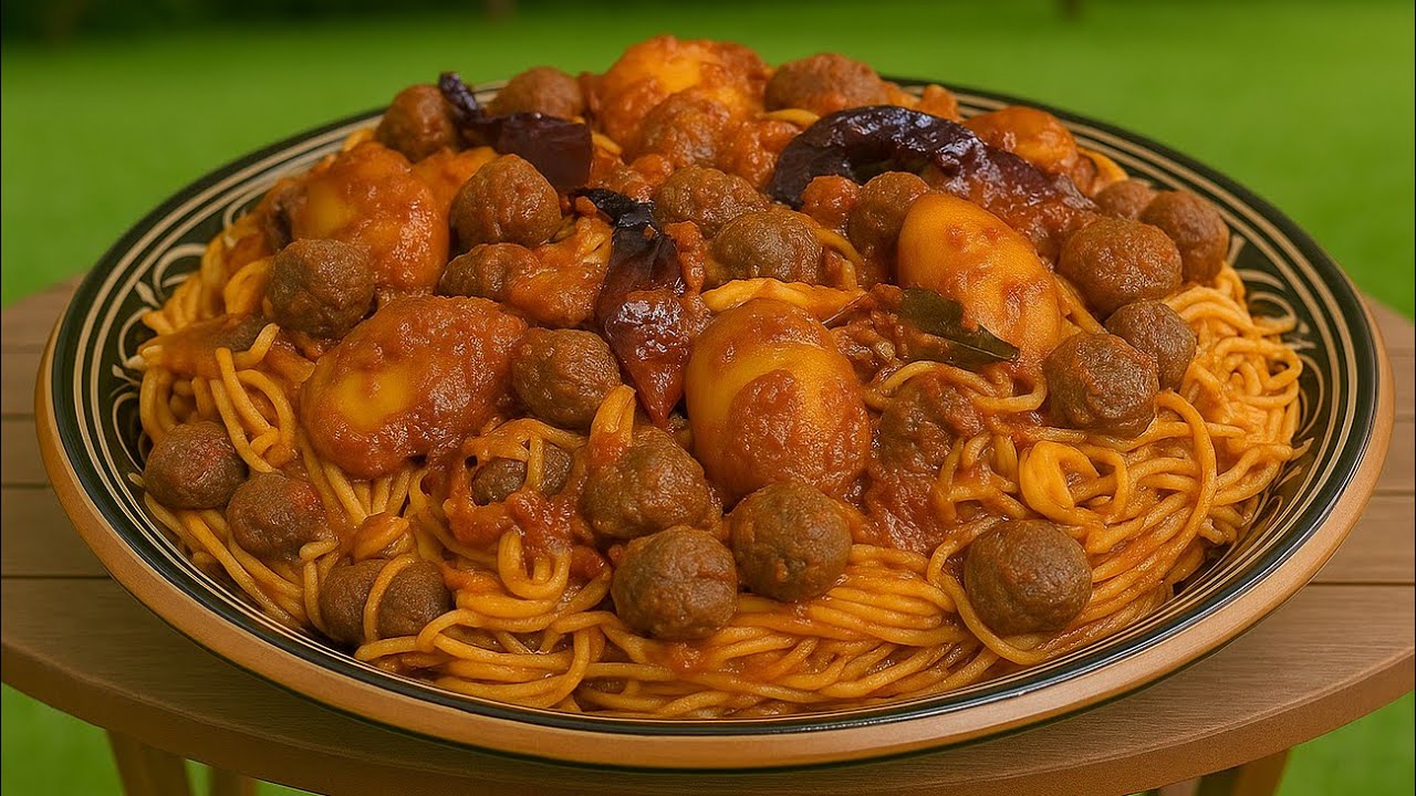 سباقيتي تونسية أصيلة بالصلصة المحرحرة 🇹🇳 سرّ المطبخ التونسي اللي يملأ دارك بالريحة الفاوحة 🍝
