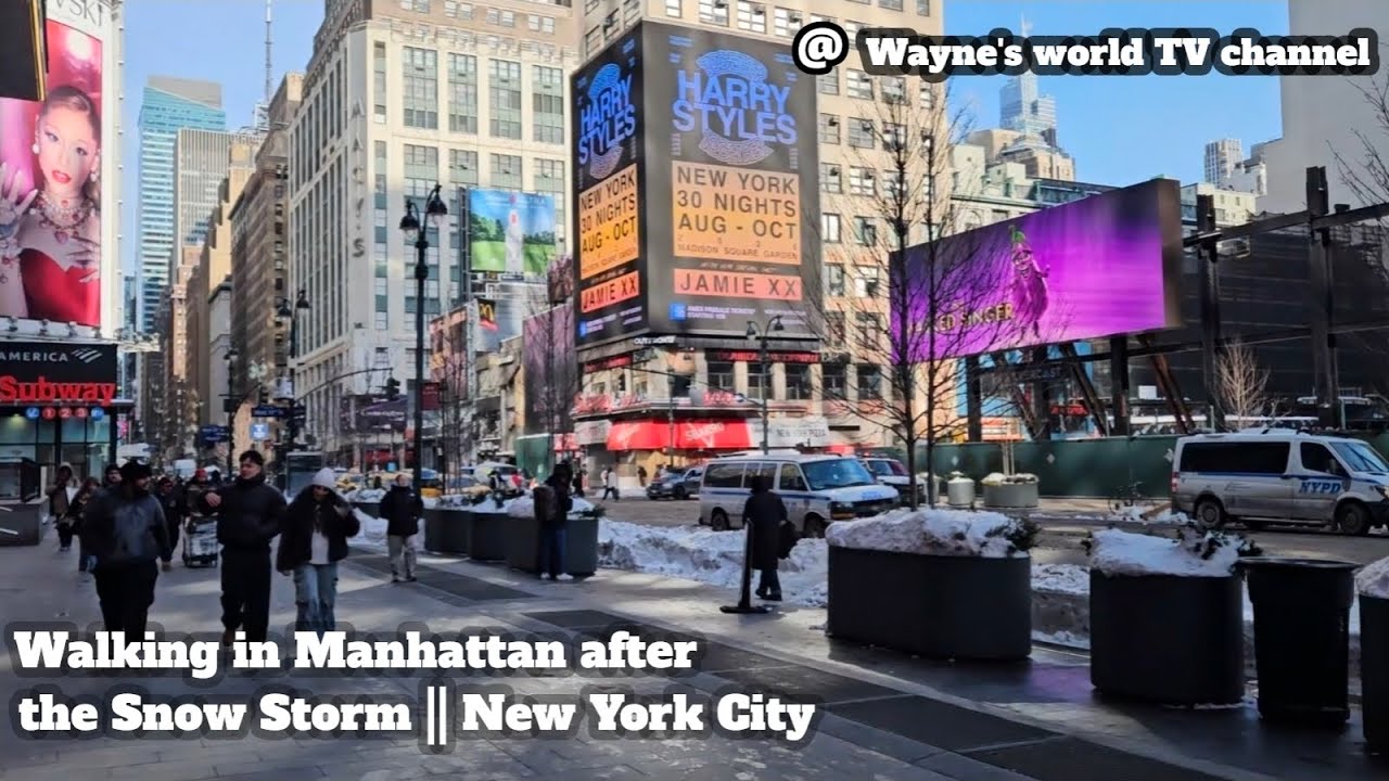 Walking in Manhattan after the Snow Storm|| New York City ,#snow , #storm , #travel ,#walking 