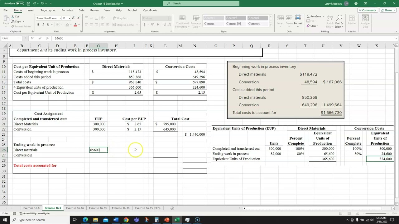 16   Process Costing and Analysis Part 2