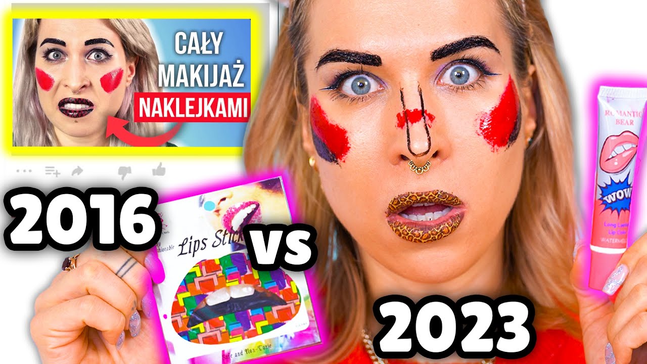 ♦ ODTWARZAM MAKIJAŻ NAKLEJKAMI Z 2016 roku! 😂 Cała twarz peel-off ♦ Agnieszka Grzelak Beauty