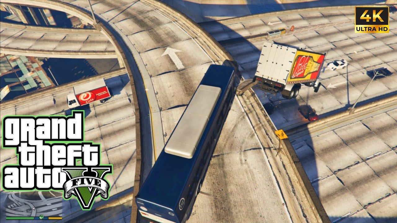 😱😱NPCs Go Crazy! Massive Overpass Explosion Chain in GTA 6💥