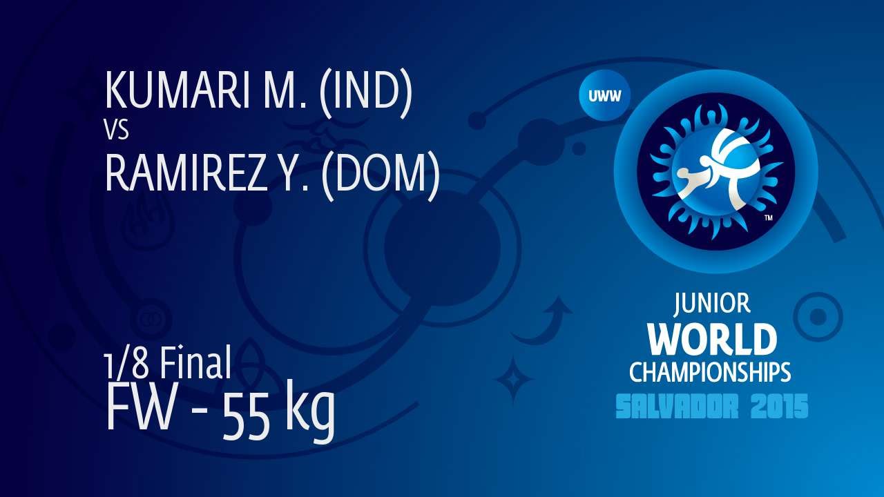 1/8 FW - 55 kg: Y. RAMIREZ (DOM) df. M. KUMARI (IND), 7-6