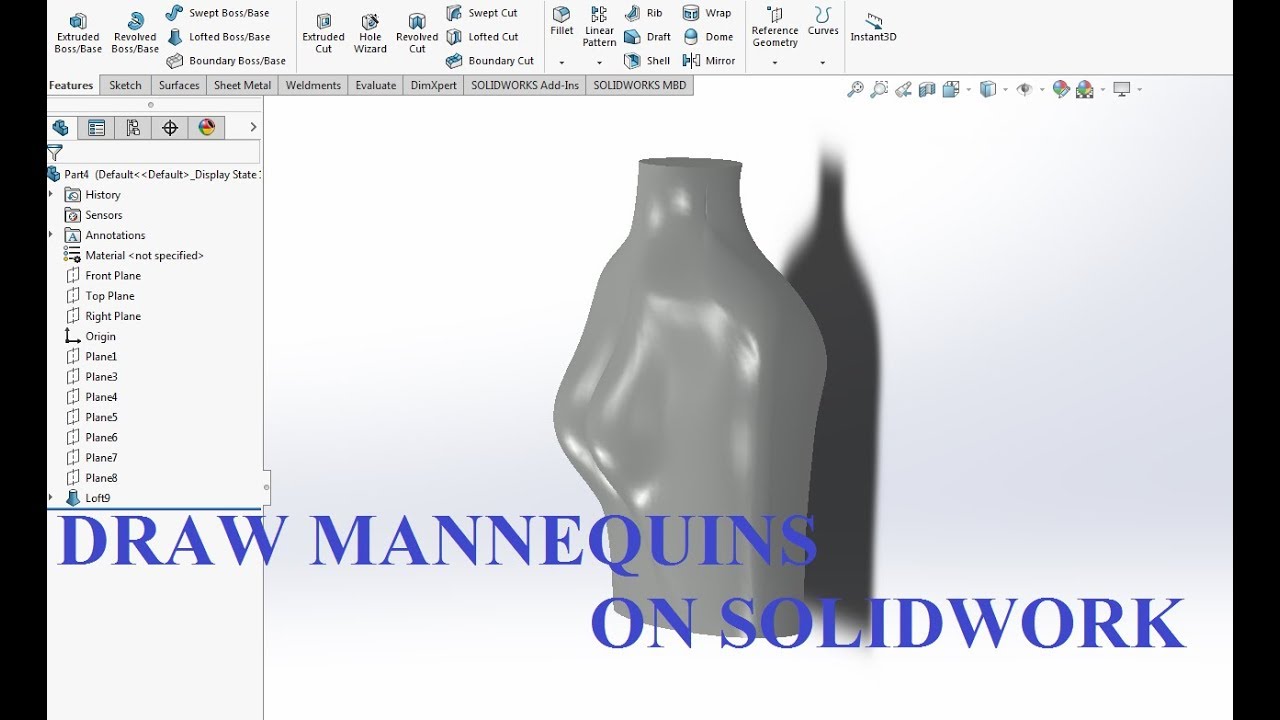 Vẽ ma nơ canh trên phần mềm solidwork - Phần 01.