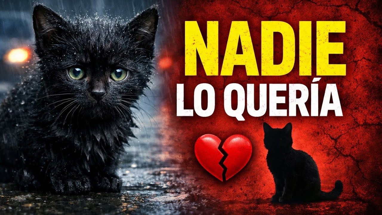 Gatito negro abandonado en la calle: nadie lo quería adoptar hasta que alguien hizo esto.