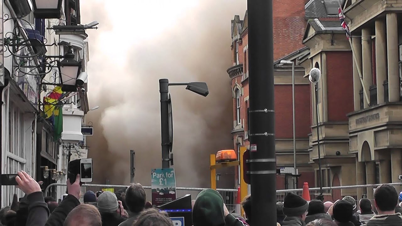 Close up View Of Leicester City Council New Walk Centre Demolition 22.2.2015