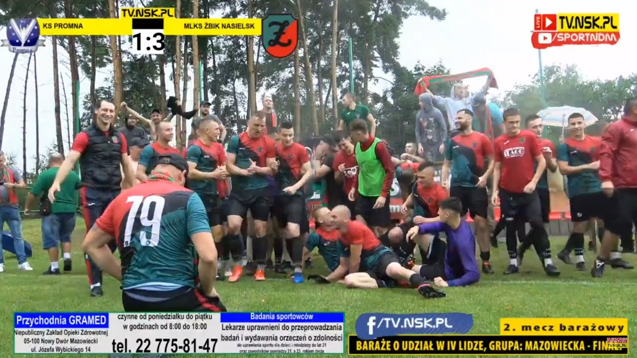 tv.nsk.pl [NA ŻYWO] KS Promna - MLKS Żbik Nasielsk 1:3 (1:1) 2021-07-03 g. 16 Awans Żbika do IV ligi