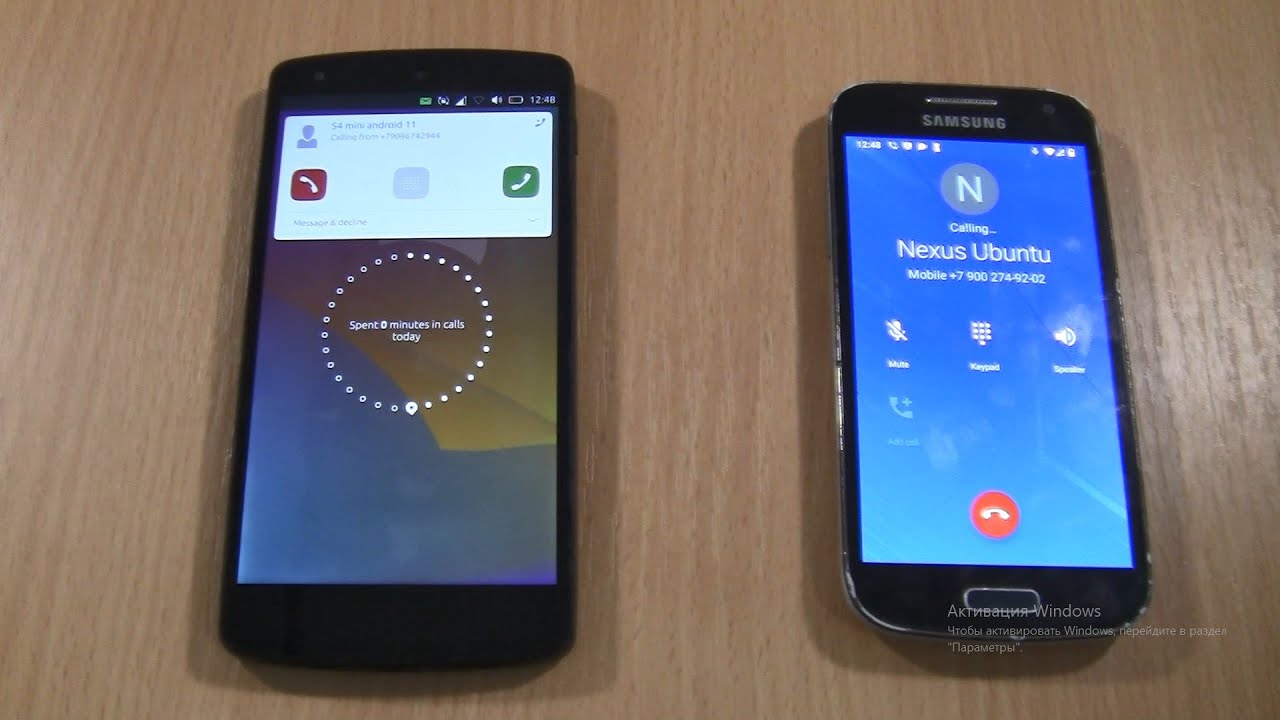 Incoming call & Outgoing call at the Same Time Samsung s4 mini Android 11+Nexus 5 With Ubuntu operat