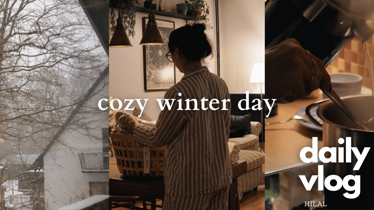 silent vlog | snowy morning in germany, cozy soup, journaling & IKEA