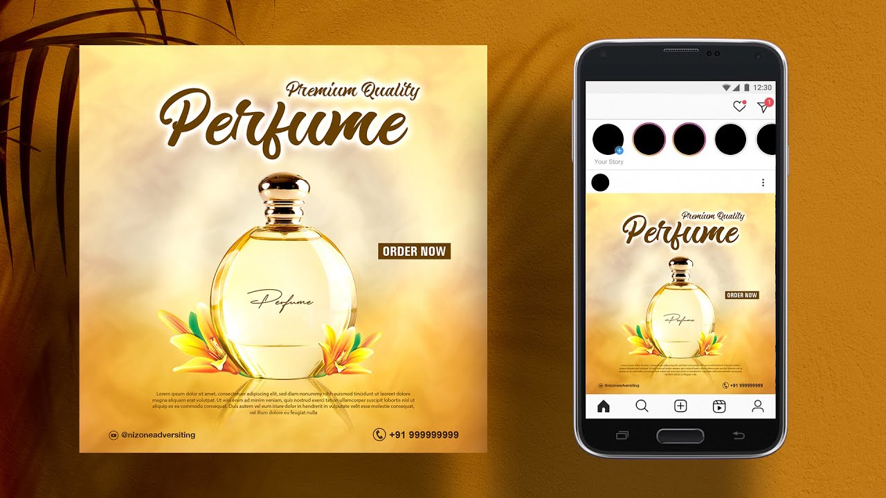 How to Make Perfume Social Media Post Design | Photoshop