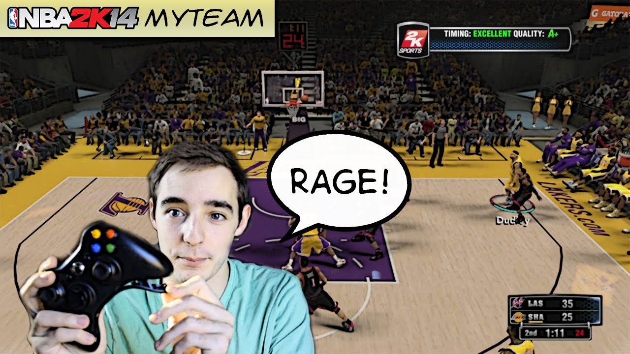 NBA 2k14 My Team, Shake4ndbake smashes his controller and RAGEQUITS!
