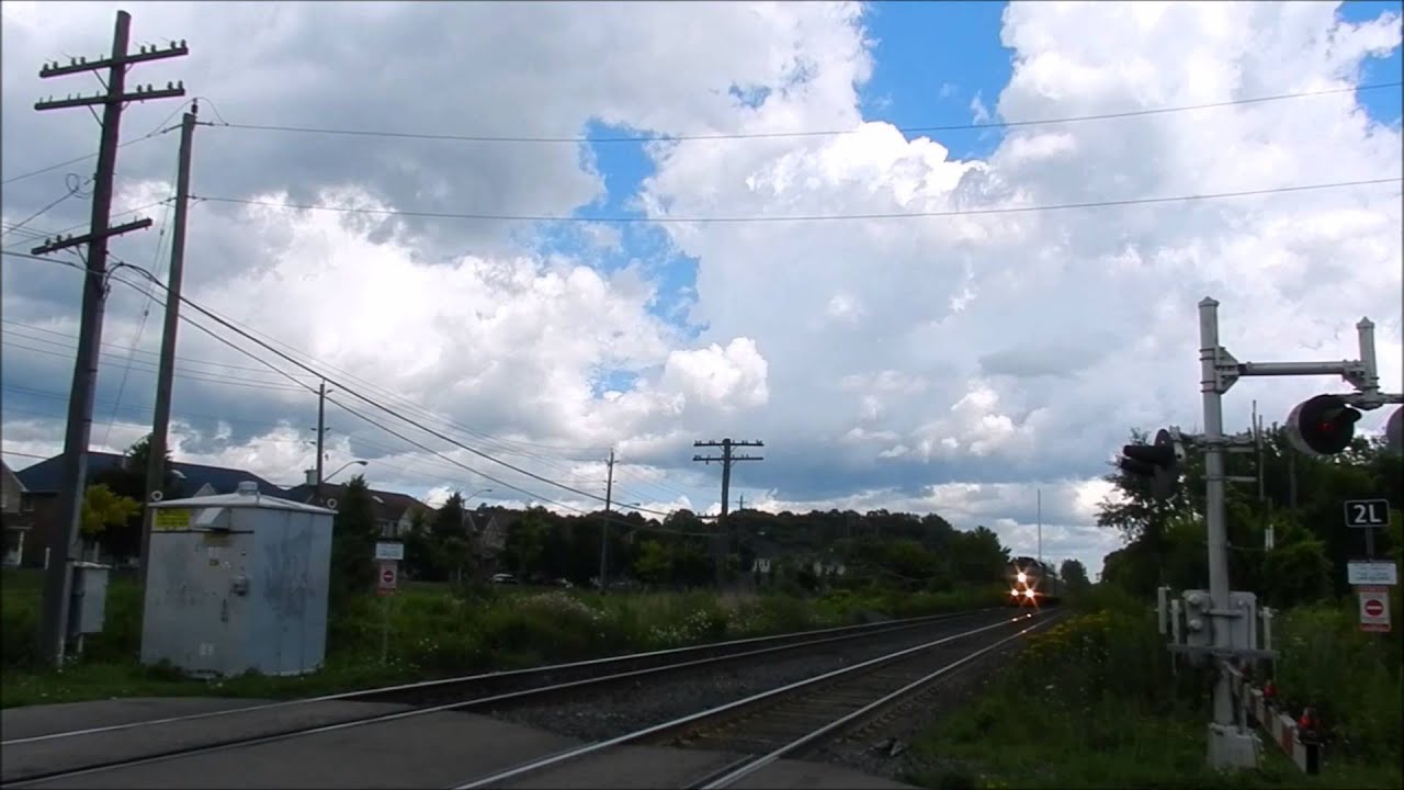 VIA Rail trains passing Rouge Hill GO
