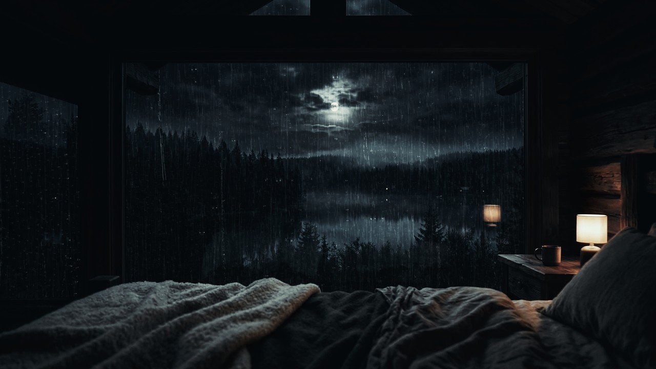 Rain and Thunder Sounds 🌙 Lonely Night, Calm Mind
