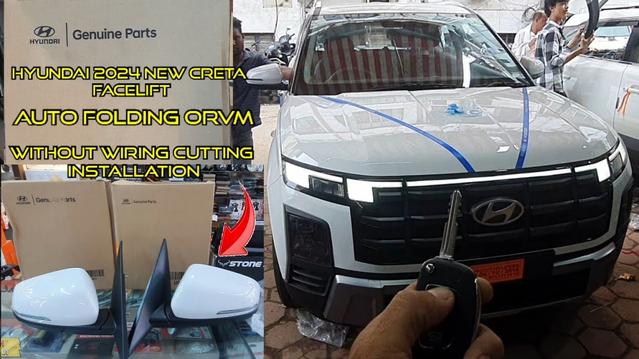 Hyundai 2024 new creta facelift install auto folding orvm gfx side AIR VENTS