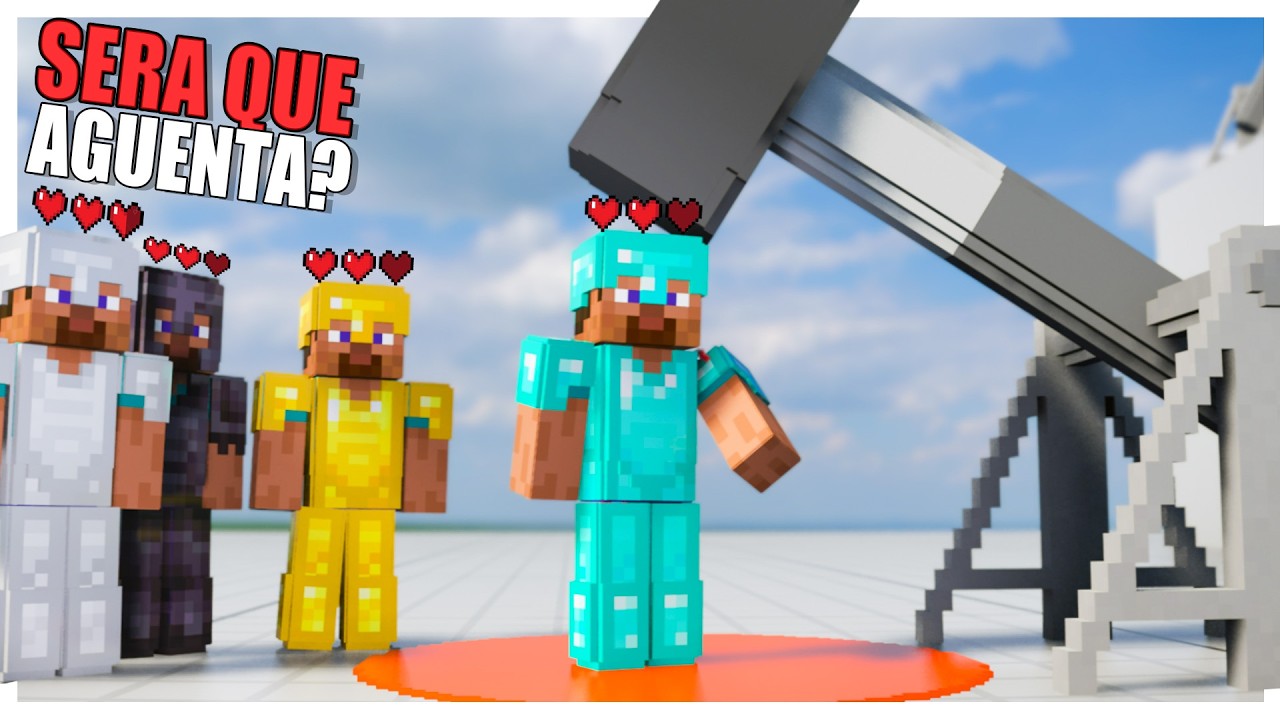 Steve consegue sobreviver contra MARTELO?Testando armadura até que ele sobreviva! Teardown com Mods