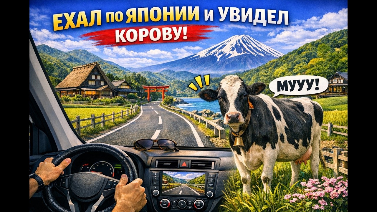 Ехал по Японии и увидел корову! 🐄🇯🇵