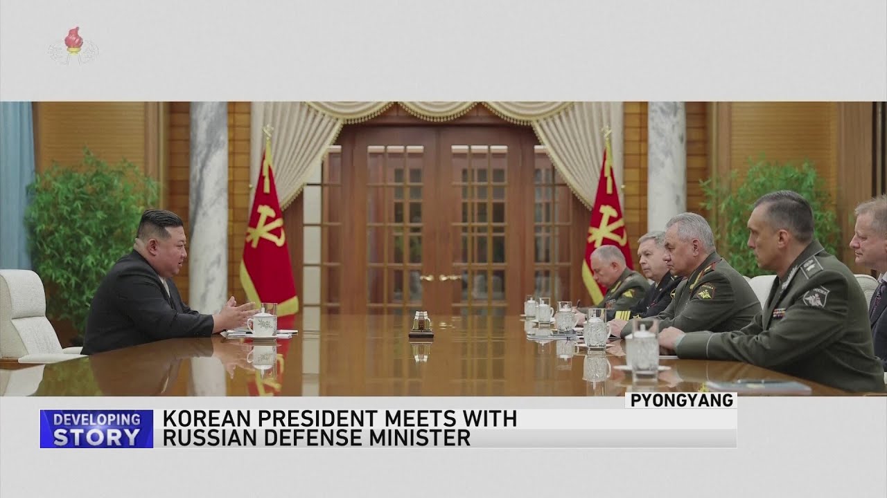 North Korean leader Kim Jong Un meets with Russian defense minister to discuss military cooperation