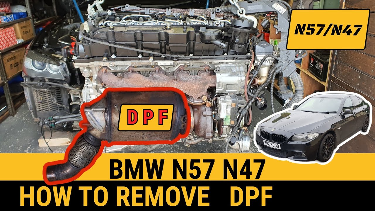 Как снять фильтр DPF BMW N57 N47 F10 F11 530d 520d 535d 730d 330d F01 320d Particle Particulate