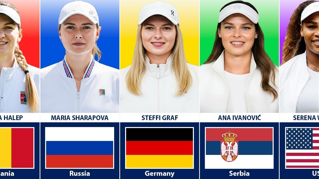 Greatest Women&rsquo;s Tennis Players From Different Countries |  Women&rsquo;s Tennis Players | Comparison Data