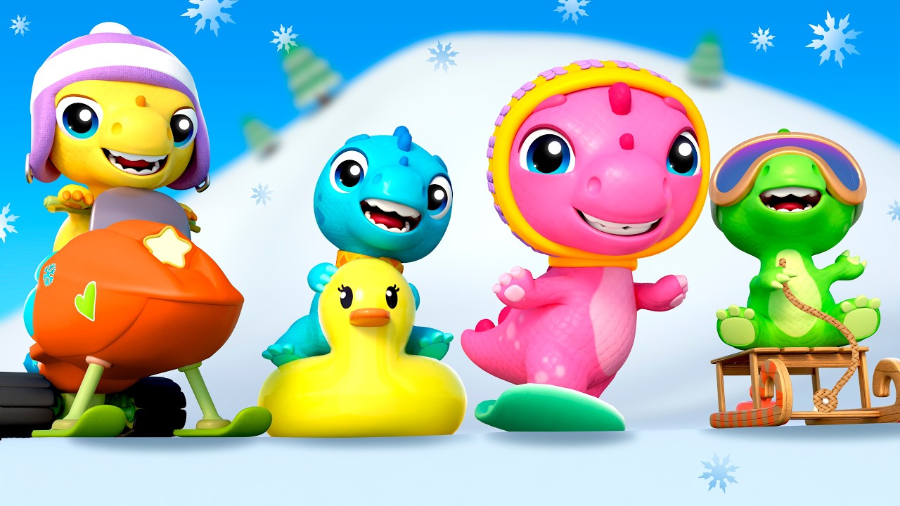 🦖 Cinco Pequenos Dinossauros + Mais | Bubbleee em Português - Canções Para Crianças 🌟