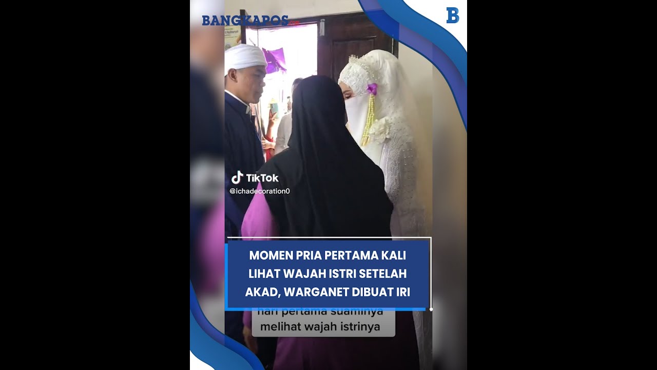 Momen Pengantin Pria Pertama Kali Lihat Wajah Istri Setelah Akad, Warganet Dibuat Iri