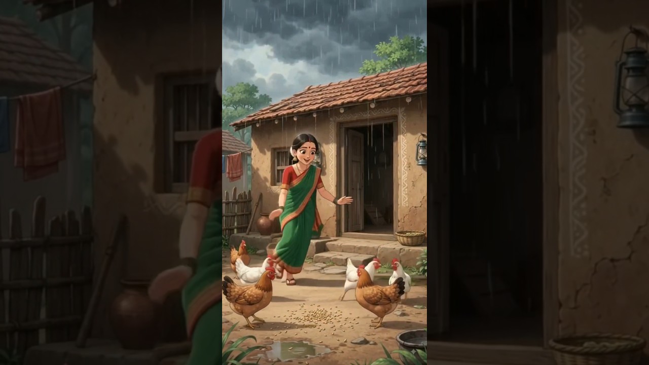 When the Rain Flooded Their Little Garden 🌧️🏡 #90snostalgia #viralshorts #aivideo #likeviews #viral