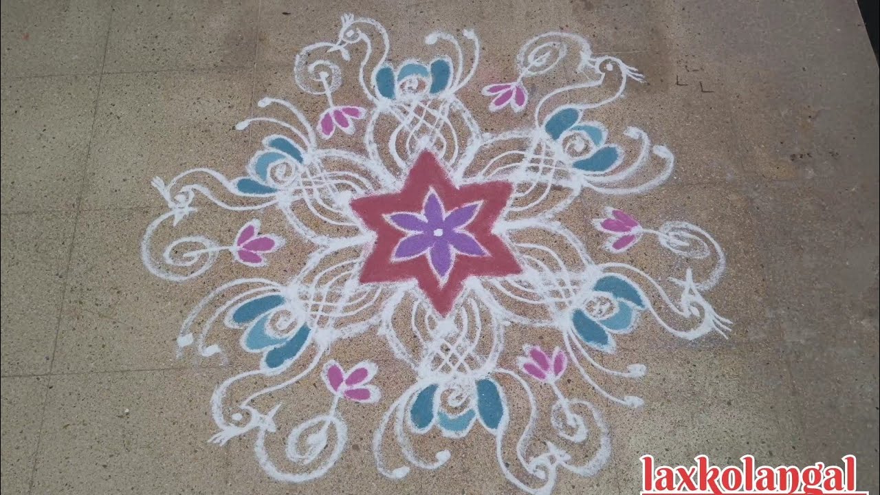 🐦 Simple & Elegant Rangoli kolam 🐦5*3dots🐦 Daily kolam 🐦 laxkolangal 🐦