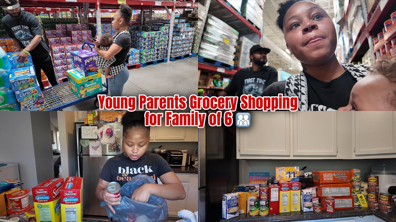 22 Year Old Mom of 4 Grocery Shopping for a Family of 6 🛒| Ft. GROWNSY 