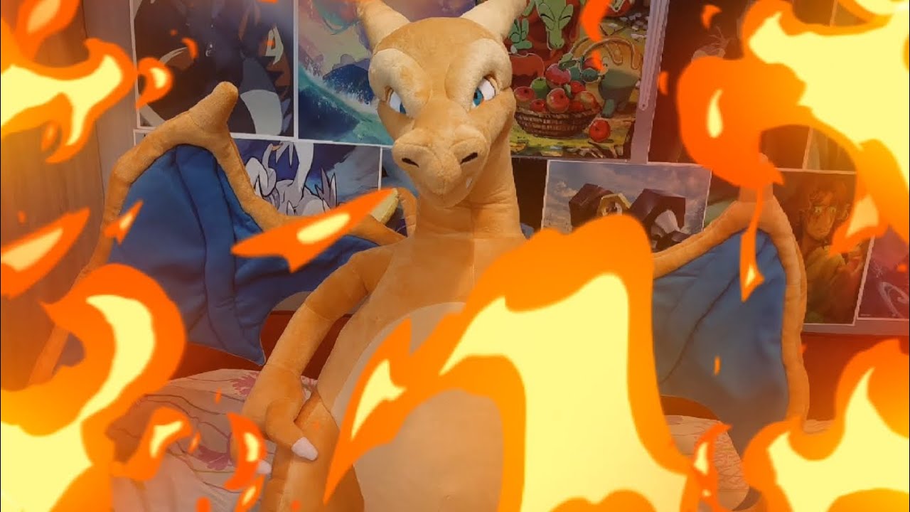 BEHOLD MY HUGE CHARIZARD PLUSH!!! 🔥