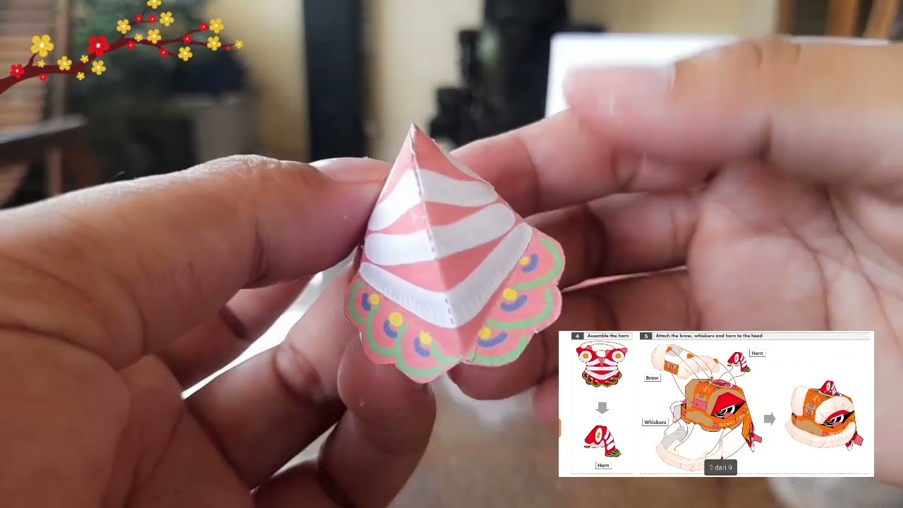 How to make Papercraft - Lion Dance - Canon creative park part 1