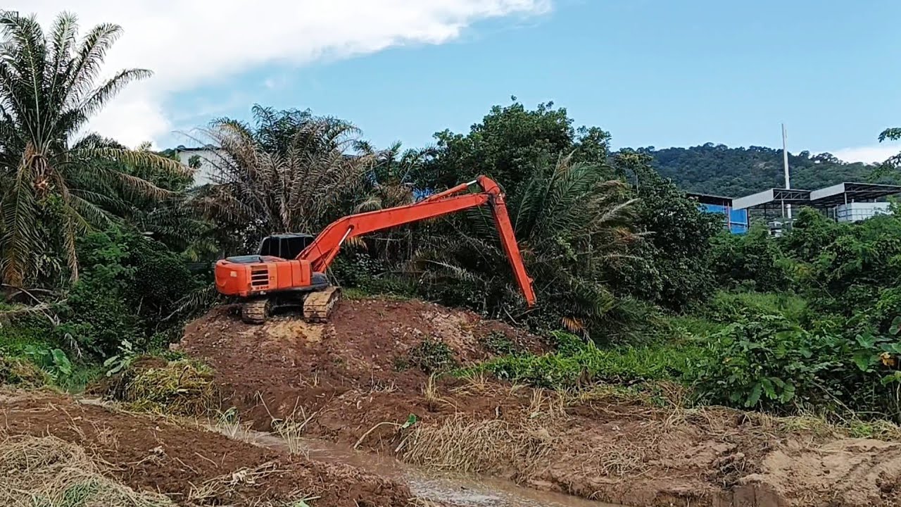 Stecking Area Bekas Tambang Pasir‼️Excavator Long Arm Hitachi zx200-5G