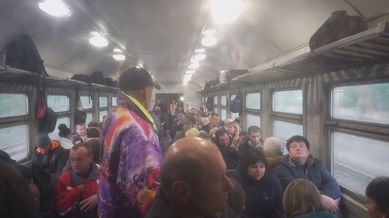 Масочный режим в электричках Харьков-Изюм , Изюм-Харьков 10.10.2021г.